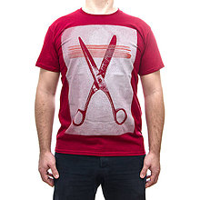 Topy, tričká, tielka - Retro Scissors - Nožnice - Antická červená - 4953631_
