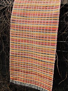 Úžitkový textil - tkaný koberec cca 80 x 200 cm oranžový - 4956764_