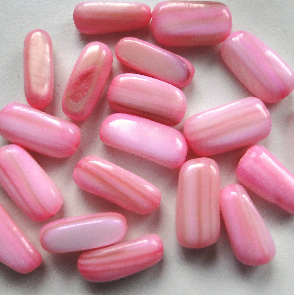 Nugeta perleťová 5x15mm-1ks (ružová)