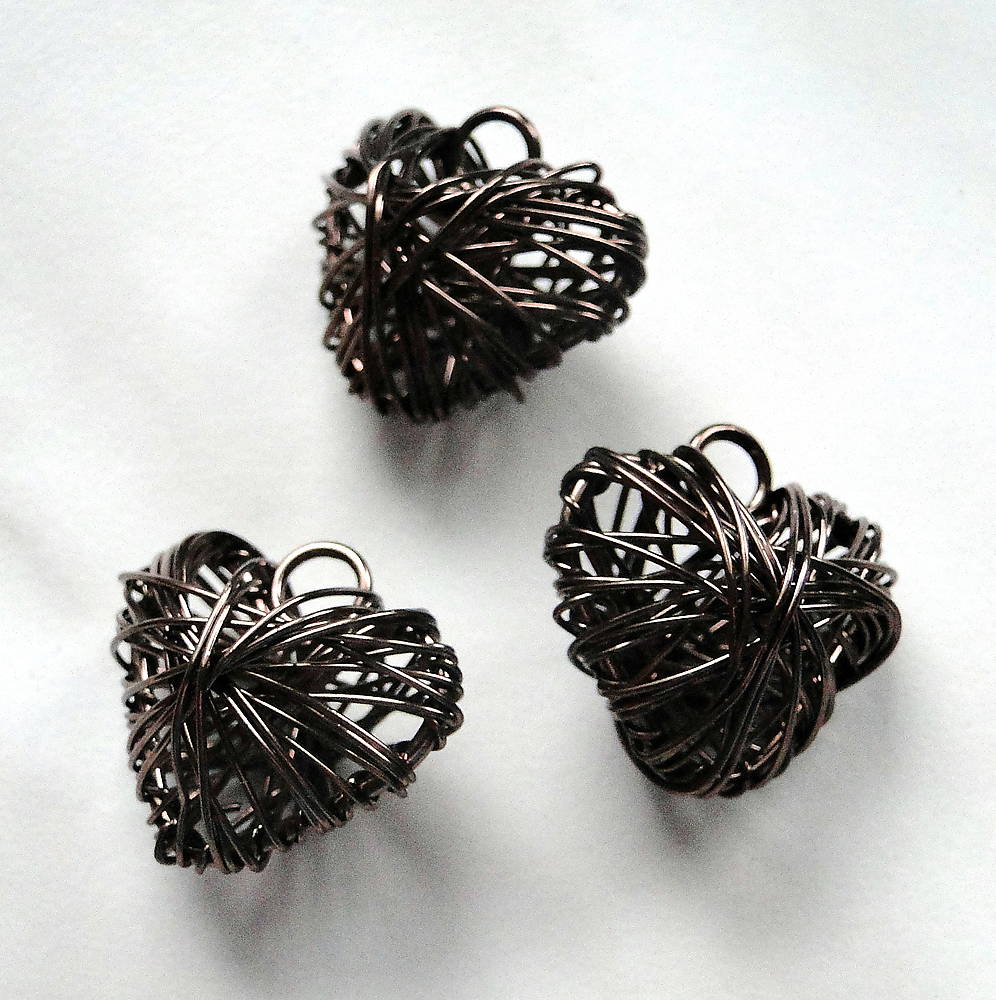 Drôtené srdce-22mm-1ks (hnedá)