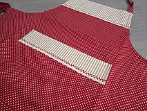 Úžitkový textil - Zásterka pre každú kuchárku bordovo - béžová - 4960612_