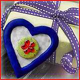 Magnetky - Valentínska magnetka - srdce (s kvetom) - 4966601_