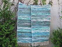 Ručne tkaný koberec - zeleno tyrkysový 70 x 150 cm