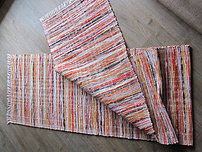 Úžitkový textil - Ručne tkaný koberec - oranžový melír 70 x 200 cm - 4985829_