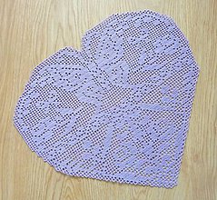 Úžitkový textil - Filetové srdce, veľké, fialová f. - 4991644_