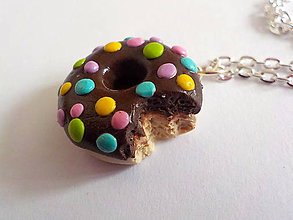 Náušnice - lentilkový donut (náhrdelník) - 4993842_