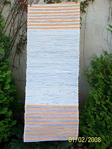 Úžitkový textil - Ručne tkaný koberec rifľový svetlý - 4998779_