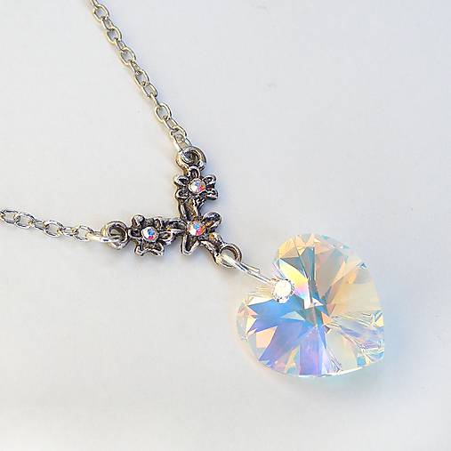 Náhrdelníky - Crystal AB Srdce - 5008755_