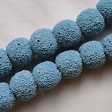 Minerály - Lávové korálky-1ks (10mm-modrá) - 5009756_