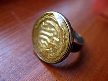 Prstene - Prsteň väčší guľatý (AKCIA Tekuté zlato - č.48) - 5012734_