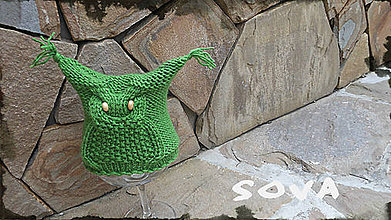 Detské čiapky - zelená sovička - 5011035_