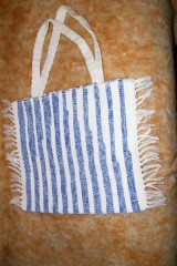 Kabelky - Tkaná taška modro-biela - 5010734_