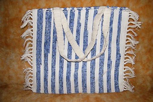 Tkaná taška modro-biela
