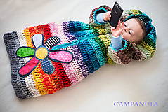 Detské oblečenie - Pestrý fusak s kvetom bez podšívky - 5020760_
