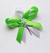 svadobné pierko bielo zelené s kvietkom