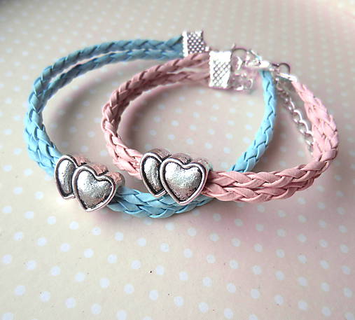 Náramky - Náramky s dvojsrdiečkami :) - 5037005_