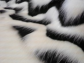 Textil - Kožušina čierno biela - 10 cm - 5052508_