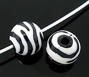 Korálky - Plastová korálka zebra 12mm - 5050230_