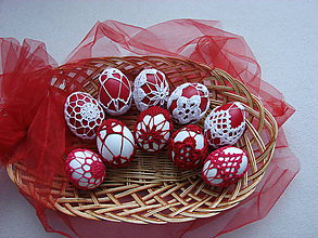 Dekorácie - veľkonočné vajíčka červené - 5053241_