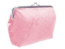 Dámská zamatová kabelka růžová 0470C