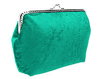 Kabelky - Dámská zamatová kabelka zelená 0470D - 5069307_