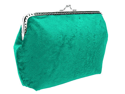 Dámská zamatová kabelka zelená 0470D
