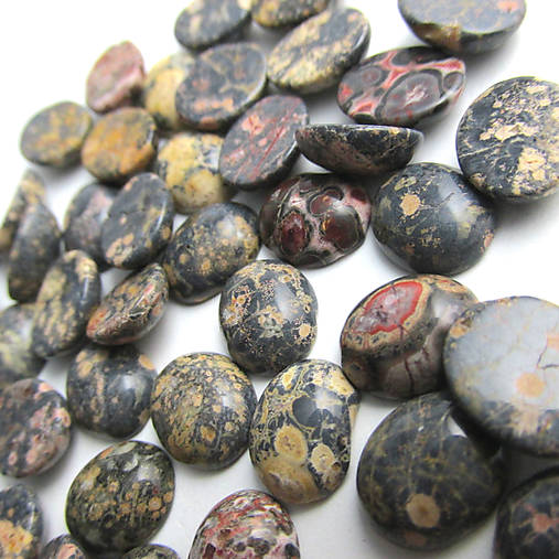Minerály - Leopard skin / kabošon 12x10mm - 5068363_