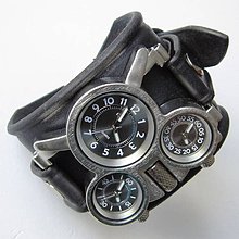 Náramky - Pánske hodinky s koženým náramkom čierne - 5067332_