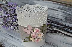 Nádoby - Dekoračný shabby črepníček - 5072948_