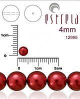Korálky - Voskované perly zn.Estrela (12995 - vínová) 4mm, bal.31ks - 5074274_