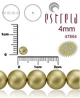 Korálky - Voskované perly zn.Estrela (47864 - matná zlatá platina) 4mm, bal.31ks - 5074805_