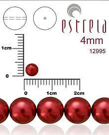 Korálky - Voskované perly zn.Estrela (12995 - vínová) 4mm, bal.31ks - 5074274_