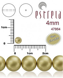Korálky - Voskované perly zn.Estrela (47864 - matná zlatá platina) 4mm, bal.31ks - 5074805_