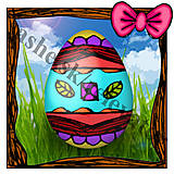 Papiernictvo - Veľkonočná pohľadnica (mini- veľkonočné vajíčko v tráve 4) - 5074013_