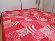 Úžitkový textil - Prehoz, vankúš patchwork vzor červená( rôzne varianty veľkostí ) - 5078673_