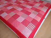 Úžitkový textil - Prehoz, vankúš patchwork vzor červená( rôzne varianty veľkostí ) - 5078678_