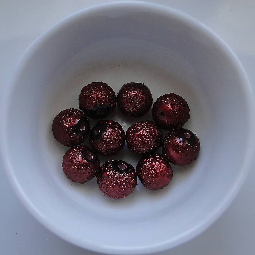 Voskované vrúbkované korálky 8mm-10ks (bordo)