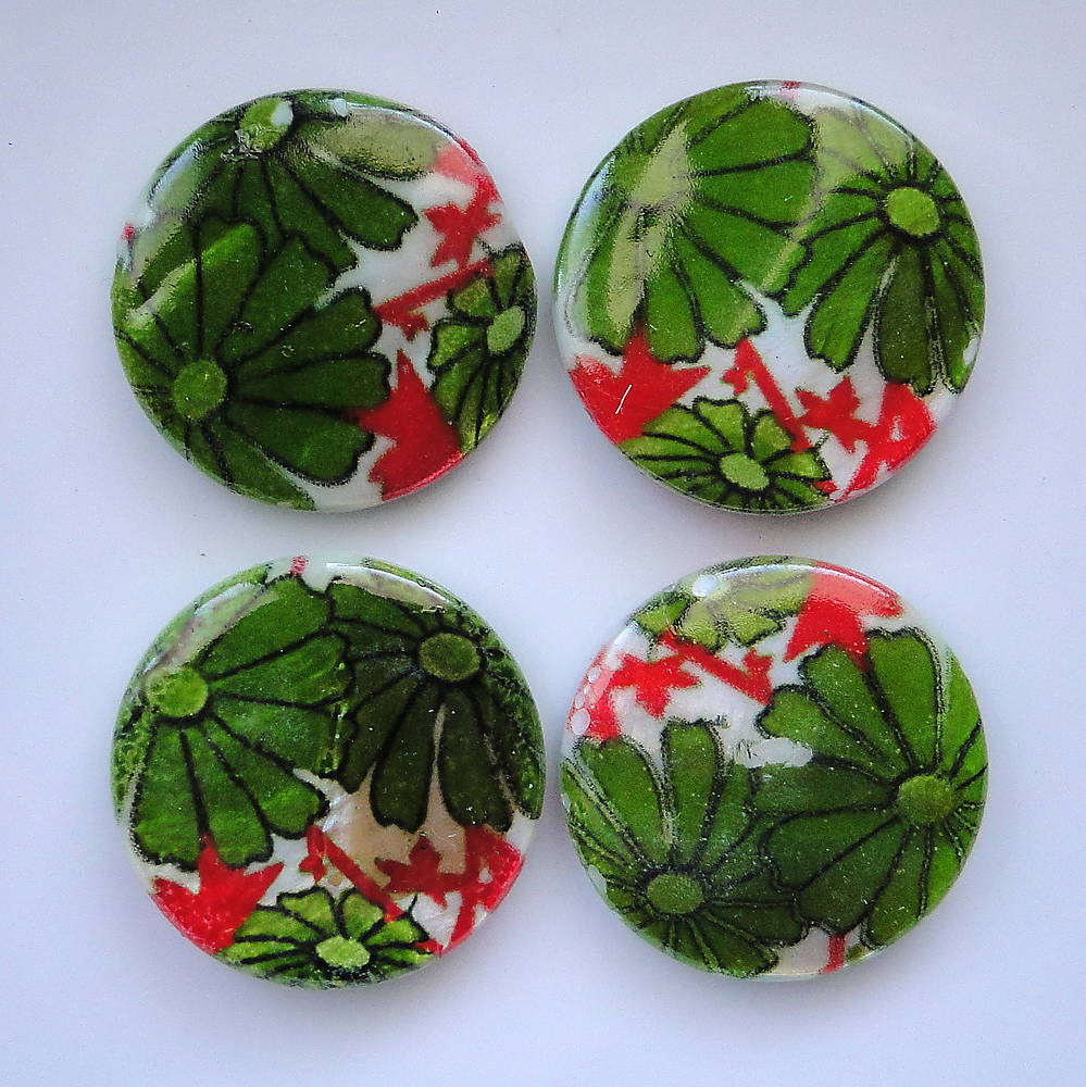 Perleť.placka 25mm-kvety-1ks (č.2)