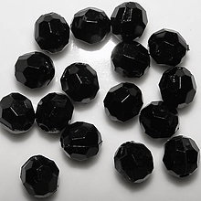 Korálky - Plast fazet 8mm-20ks (čierna) - 5082551_