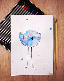Kresby - Modrofialový vtáčik 2. - 5080715_