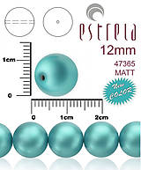 Voskované perly zn.Estrela (47365 - matná tyrkysová) 12mm, bal.8ks