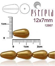 Korálky - Voskované kvapky zn.Estrela (12867 - bronzová) 12x7mm, bal.10ks - 5085409_