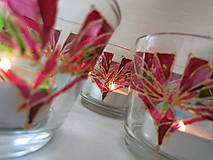 Svietidlá a sviečky - Rozkvitaj - na ružovo - maľovaný sklenený svietniček - 5087446_