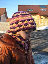 Detské čiapky - Dievčenská čiapka a šál - p - 5096051_
