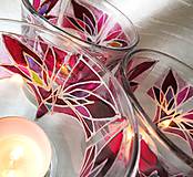 Svietidlá a sviečky - Rozkvitaj podvečerne - maľovaný sklenený svietniček - 5092382_