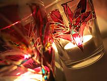 Svietidlá a sviečky - Rozkvitaj podvečerne - maľovaný sklenený svietniček - 5092386_