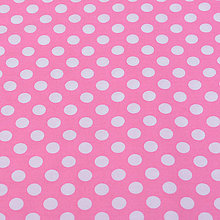 Textil - white big polka dots on pink, š. 145cm - 5093829_