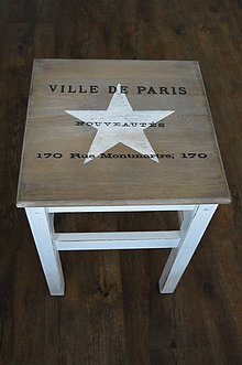 Nábytok - Drevený vintage stolík s hviezdou - 5096167_