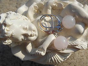 Náušnice - rose quartz balls - 5102042_