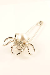 Brošne - Pavúčik s perlou -  brošňa - 5102272_